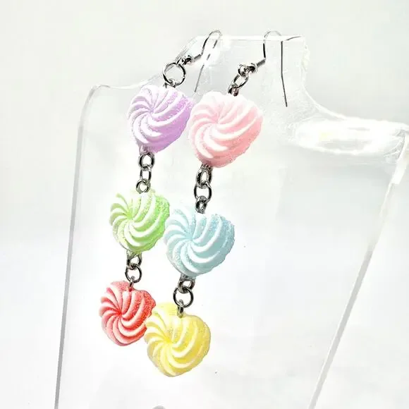 Sugar Heart Earrings - Candy Earrings - Heart Accessories - Valentines Day Earri - Picture 5 of 8